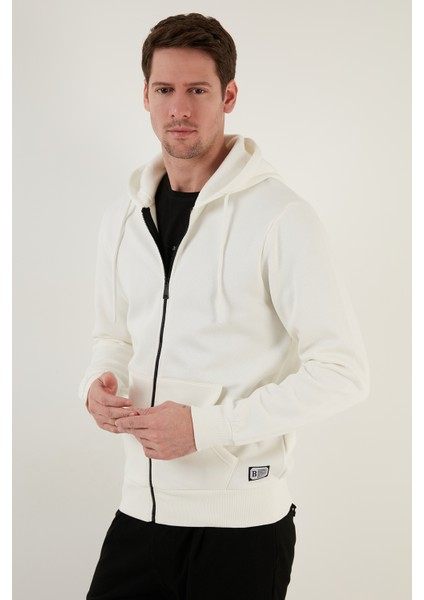 Slim Fit Kapüşonlu Fermuarlı Içi Tüylü Yumuşak Şardonlu Kışlık Sweat Erkek Sweat 5905340