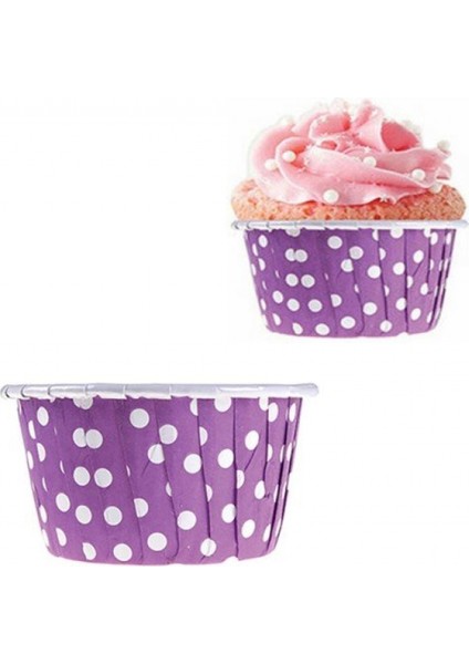 Mor Puantiyeli Muffin Kek Kapsül 50 Adet fiyatları