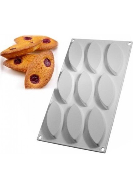 Silikon Kek Kalıbı 9 Lu Büyük Mekik