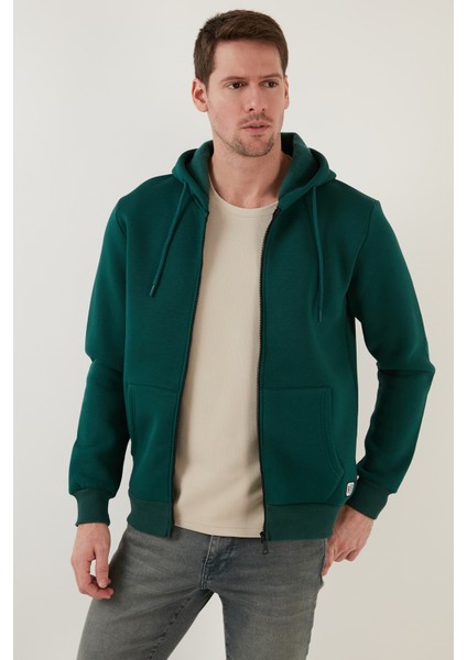 Slim Fit Kapüşonlu Fermuarlı Içi Tüylü Yumuşak Şardonlu Kışlık Sweat Erkek Sweat 5905340 indirimleri