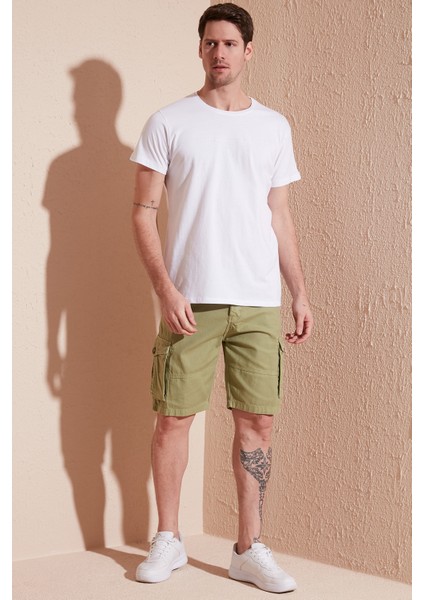 Yazı Baskılı Bisiklet Yaka Pamuk Slim Fit Basic T Shirt Erkek T Shirt 541TACTICAL
