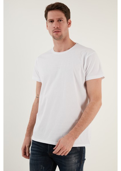 Yazı Baskılı Bisiklet Yaka Pamuk Slim Fit Basic T Shirt Erkek T Shirt 541TACTICAL modelleri