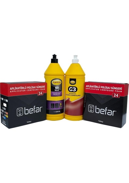 Çizik Giderici - Pasta Cila Seti ( 1 Adet G3 Pasta + 1 Adet Wax Cila + 1 Adet Pasta Süngeri