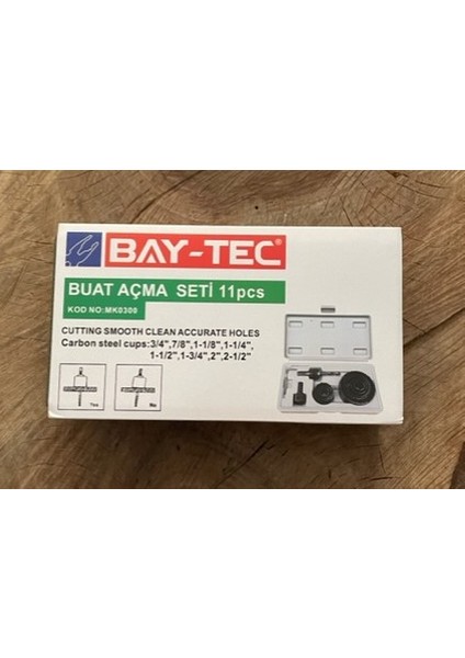 Bay Tec Baytec 11PARÇA Panç Buat Seti Ahşap Delici Set Alçıpan Delme Seti