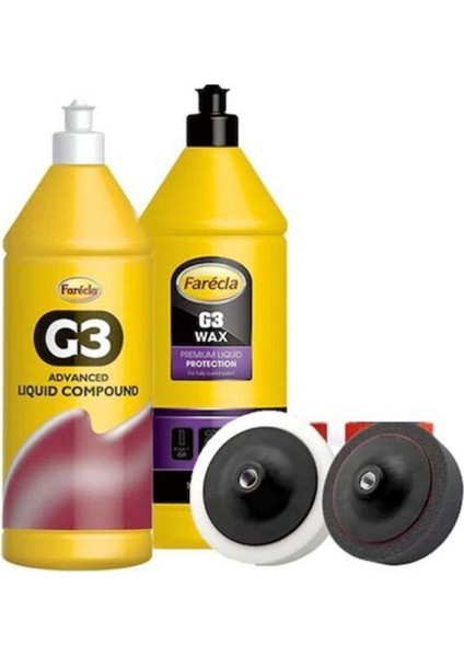 Hediyeli G3 Pasta 1 Litre + G3 Wax Cila 1 Litre (2 Adet Süner-1 Adet CILA-1ADET Pasta)