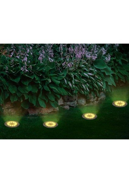 4’lü Paket 8 LED Li Gömme Solar Güneş Enerjili Zemin Yol Bahçe Aydınlatma Spot Lambası Su Geçirmez indirimleri