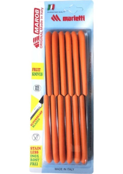 Turuncu Meyve Bıçağı 12 Adet Bıçak Seti