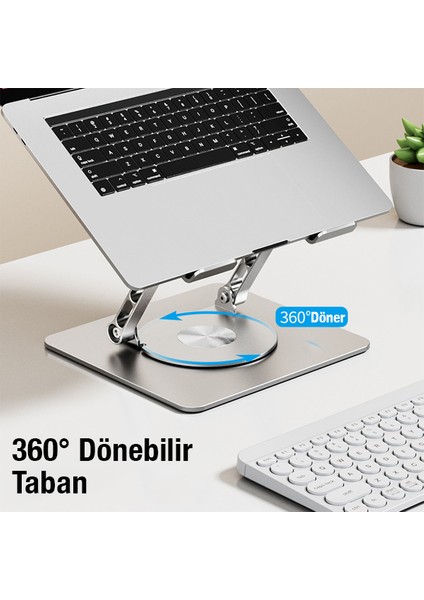 S1 Pro Macbook Air 13.3 Inç Uyumlu Yüksek Ayarlı Notebook Altlığı Yükseltici Dönen Stand