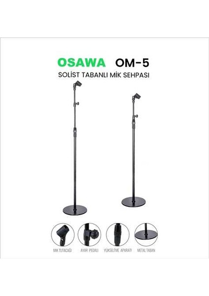 Om 5 Osawa Solist Tablalı Mikrofon Sehpası