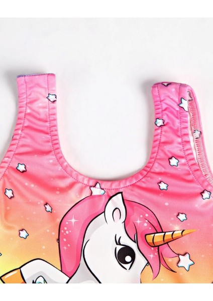 Kız Çocuk Mayo Unicorn Dijital Baskılı Deniz Havuz Mayosu fırsatları