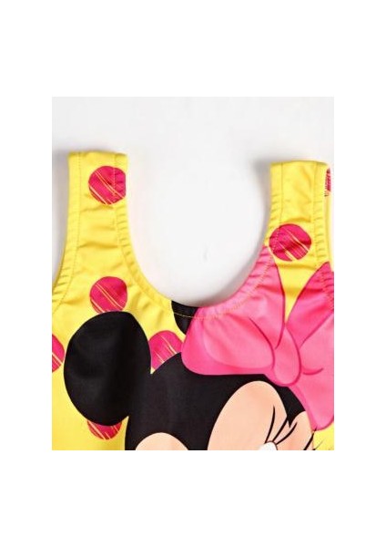 Kız Çocuk Mayo Mickey Maouse Sarı Dijital Baskılı Deniz Havuz Mayosu modelleri