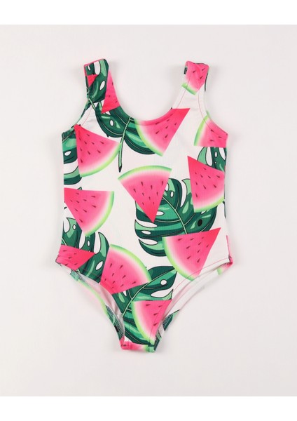 Kız Çocuk Mayo Tropical Fruits Mayokini Dijital Baskılı Deniz Havuz Mayosu