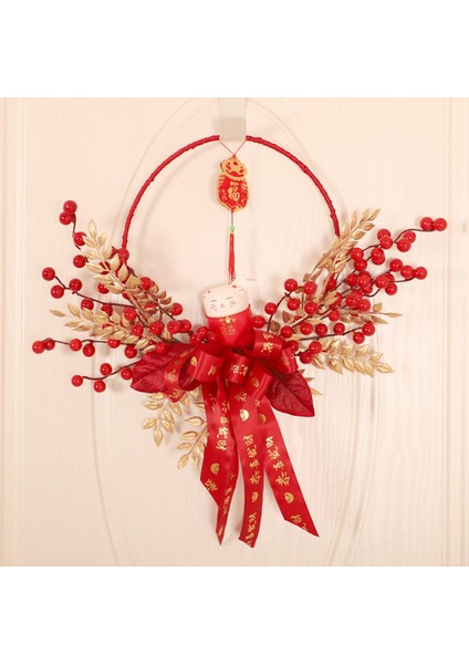 Ön Meyveler Için Çelenk Buğday Bowknot Kutlama Parti Kırmızı Için Dekoratif (Yurt Dışından)