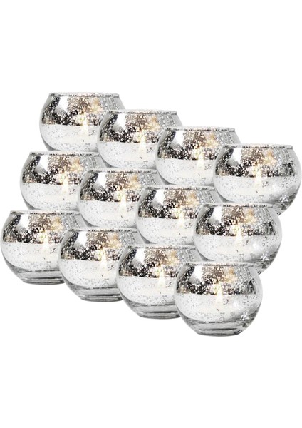 12 Adet Adak Mum Tutucu Merkez Parçası Kase Tealight Tutucular Dekorasyon (Yurt Dışından)