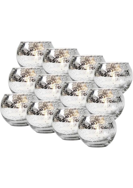 12 Adet Adak Mum Tutucu Merkez Parçası Kase Tealight Tutucular Dekorasyon (Yurt Dışından)