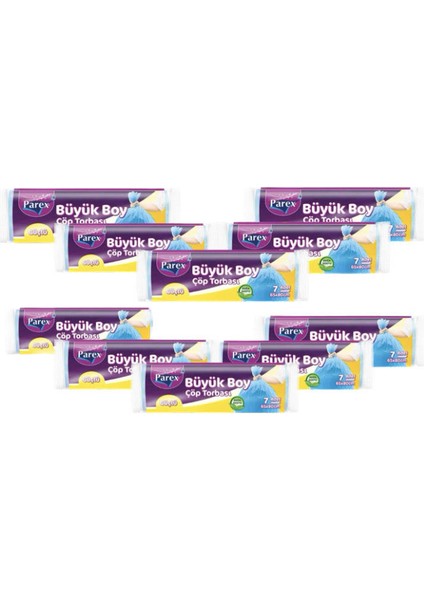 Güçlü Çöp Torbası Büyük Boy Mavi Tek Rulo 65 cm x 80 cm 10 Adet