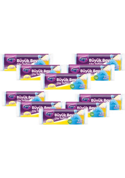 Güçlü Çöp Torbası Büyük Boy Mavi Tek Rulo 65 cm x 80 cm 10 Adet fiyatları