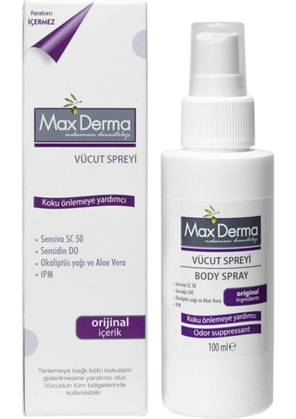 Max Derma Maxderma Body Sprey Koku Önleyici 100 ml