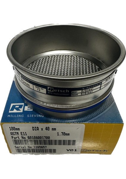 Retsch Analiz Eleği 100 x 40 mm1,70 mm12MESH Astm E 11 60.108.001700