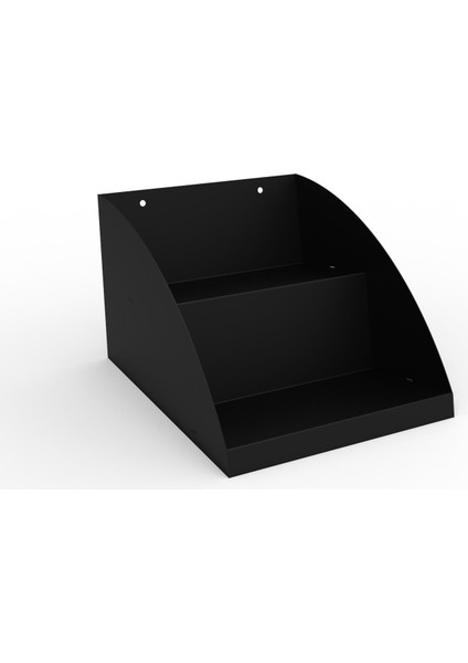 Kasaönü , Bar Önü ,tezgah Önü Aperatif Standı , Tezgahönü Organizer Raf 25 cm 2 Katlı Model Siyah