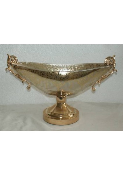 Dekoratif Ürünler > Salon Takımları-Altın Desenli Dek.cam Kase– Dekoratif Obje ve Koleksiyonluk Model