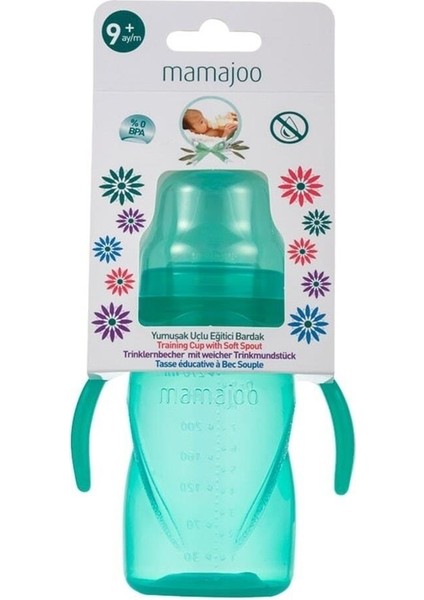 Yumuşak Uçlu Damlatmaz Eğitici Bardak 270ML / Yeşil