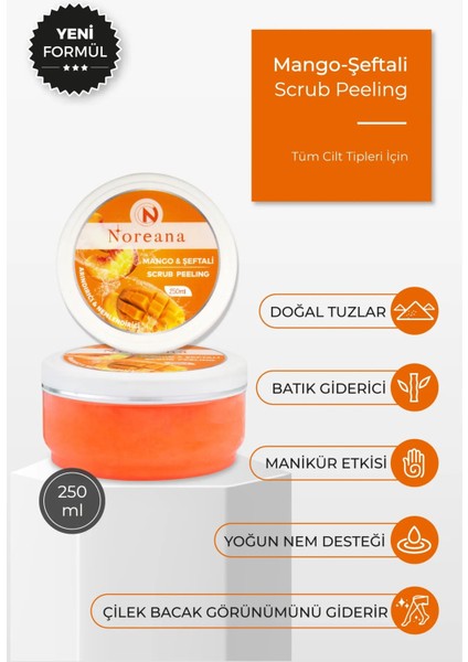 Mango Şeftali Scrub Peeling 250 ml Çilek Bacak Batık Önleyici