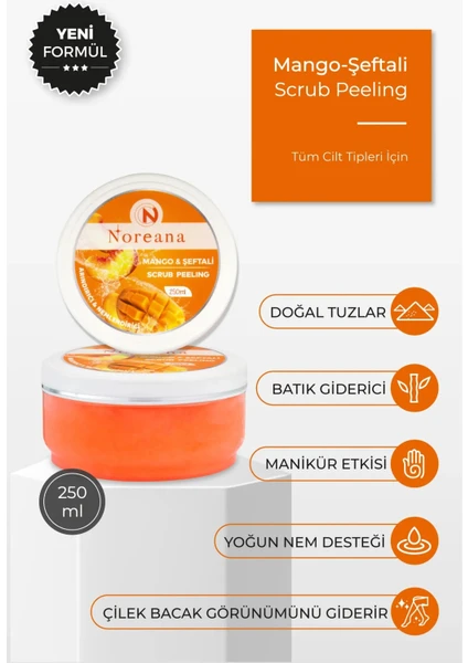 Mango Şeftali Scrub Peeling 250 ml Çilek Bacak Batık Önleyici