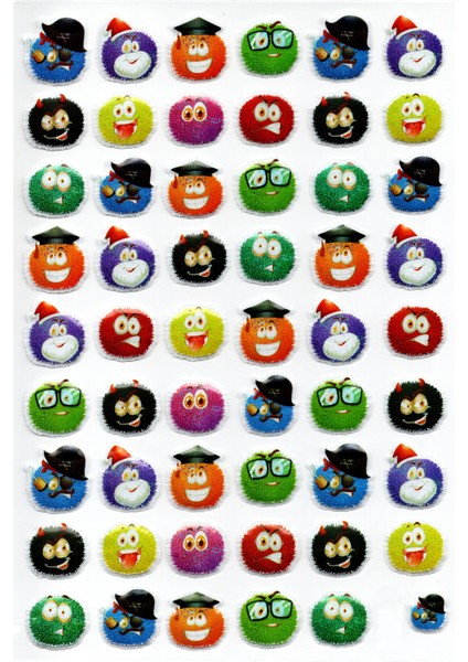 Sticker Kabartmalı A4 Boyutunda Stiker Defter, Planlayıcı Etiket (LIM100) - Sevimli Canavarlar