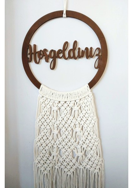 Makrome Hoşgeldiniz Kapı Süsü