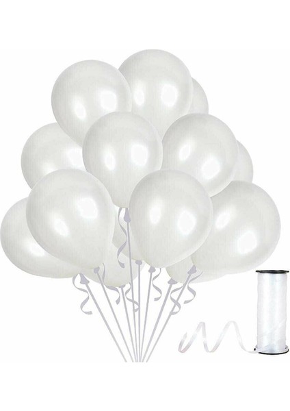 Metalik Beyaz Balon 100'LÜ