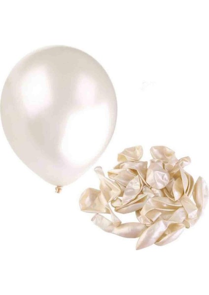 Metalik Beyaz Balon 100'LÜ