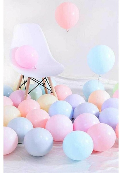 Aşkın Parti Evi Makaron Pastel Karışık Renk 50'li Balon