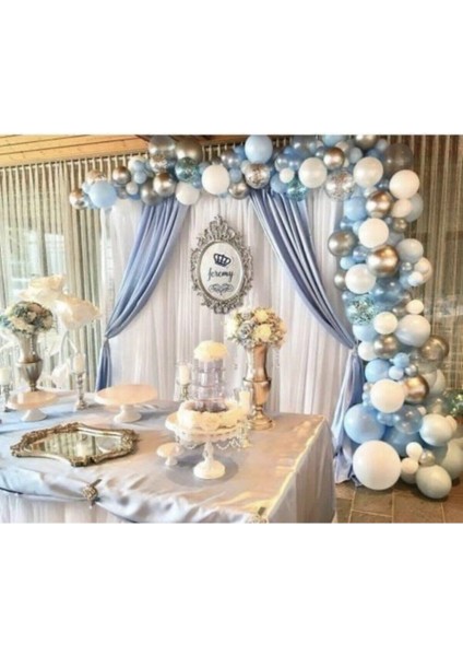 Mavi Gri Beyaz Balon Zincir