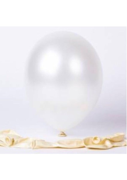 New Eco 50 Adet Beyaz Metalik Balon Helyum Gazı Uyumlu Parlak Balon fiyatları