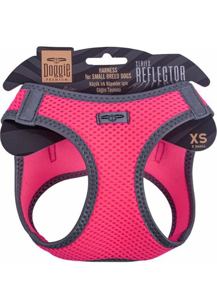 Havalı Dokuma Reflektör Serisi Küçük Irk Göğüs Tasması Pembe XS-30-34CM
