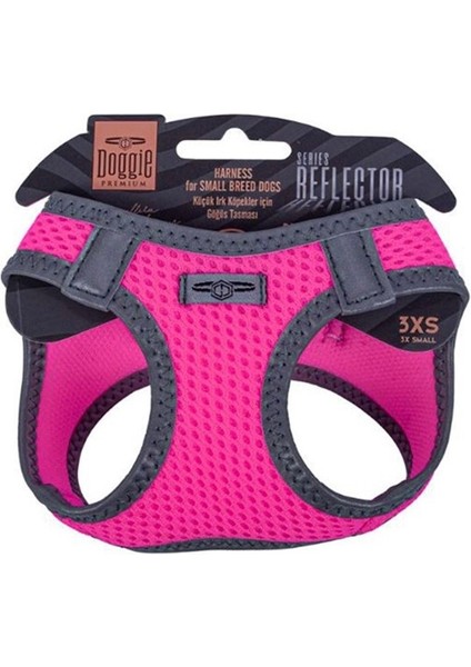 Havalı Dokuma Reflektör Serisi Küçük Irk Göğüs Tasması Pembe XS-30-34CM fiyatları