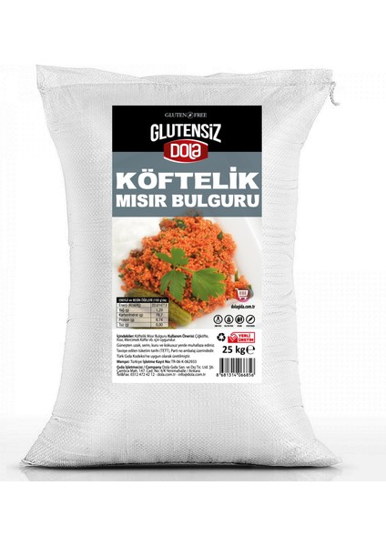 Glutensiz Köftelik Mısır Bulguru 25 kg