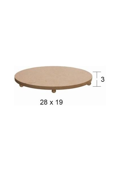 Ahşap Oval Sunumluk 28X19CM SN14