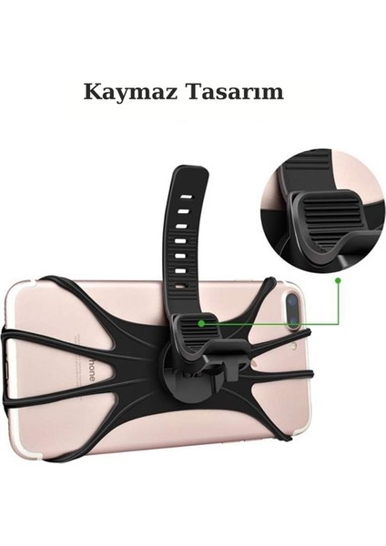 Buffer® Universal Bisiklet Motosiklet Çocuk Arabası Silikon 360 Derece Telefon Tutucu Tüm Modellerle Uyumlu indirimleri