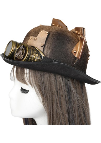 Steampunk Top Hat Cosplay Hat Unisex Için Steampunk Partisi Düğün Dekorasyonu Brown 29X24.5X15CM (Yurt Dışından) modelleri