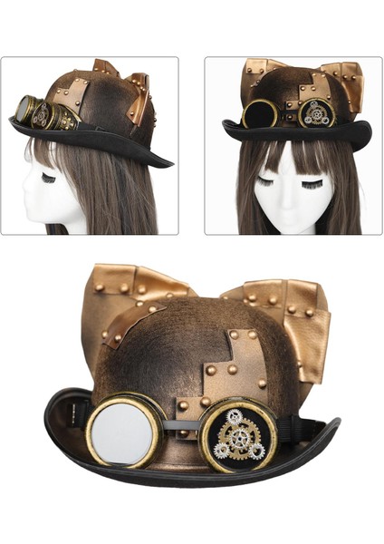 Steampunk Top Hat Cosplay Hat Unisex Için Steampunk Partisi Düğün Dekorasyonu Brown 29X24.5X15CM (Yurt Dışından) indirimleri