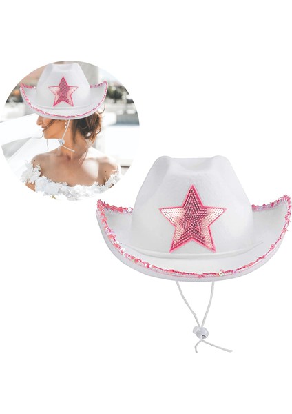 Wild West Cowgirl Şapkası Tiara Kovboy Şapkası Kızlar Için Partiler Partisi (Yurt Dışından)