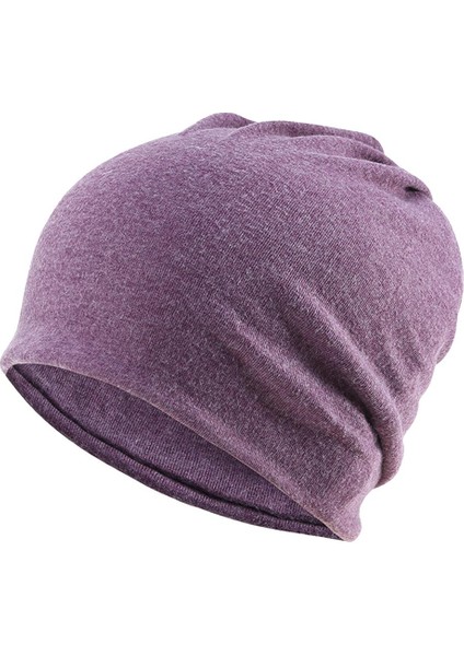 5 Adet Unisex Pamuklu Eğimli Beanie Katı Uyku Şapkası Tavan Türban (Yurt Dışından)