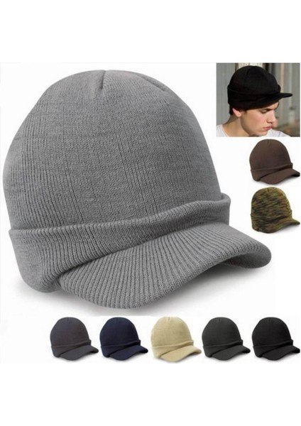 Unisex Erkek Kış Boyu ile Kış Sıcak Örme Şapka Koyu Mavi (Yurt Dışından) fırsatları