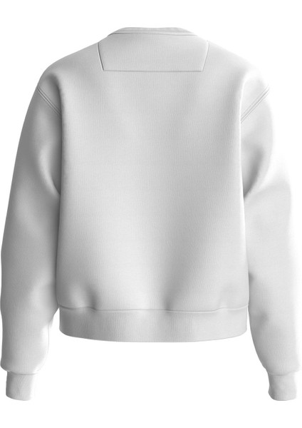 Bisiklet Yaka Beyaz Kadın Sweatshirt W2YQ16KBA10G011 fiyatları