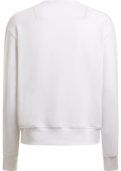 Bisiklet Yaka Beyaz Kadın Sweatshirt W2YQ16KBA10G011 fırsatları