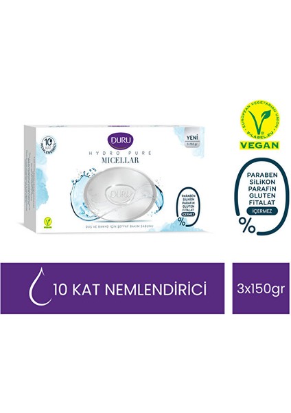 Hydro Pure Micellar 3 Adet Sabun 450Gr