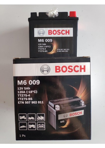 YTZ7S 12 V 5 Amper Motosiklet Akü M6009 Bosch YTZ7S