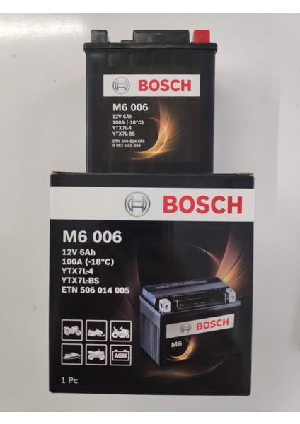 thumbnail image 2 of BOSCH FA101 Sealed Battery YTX7L-BS – 12V 6Ah – Ready To Use For Honda Hornet 600 2003-2006 2 of 4